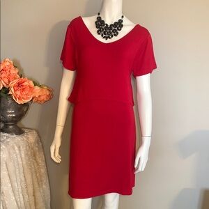 Vfish Red Mini Dress with Flutter Sleeves XS